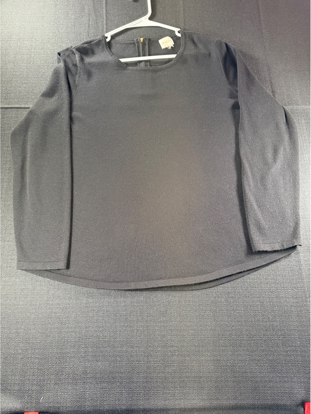 Chico's Black Long Sleeve Knit Top‎ with Back Zipper